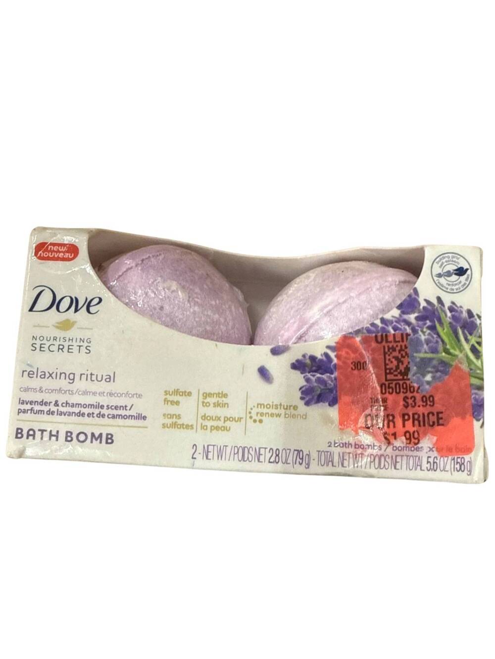 Dove Nourishing Secrets Relaxing Ritual Bath Bombs Lavender Chamomile New